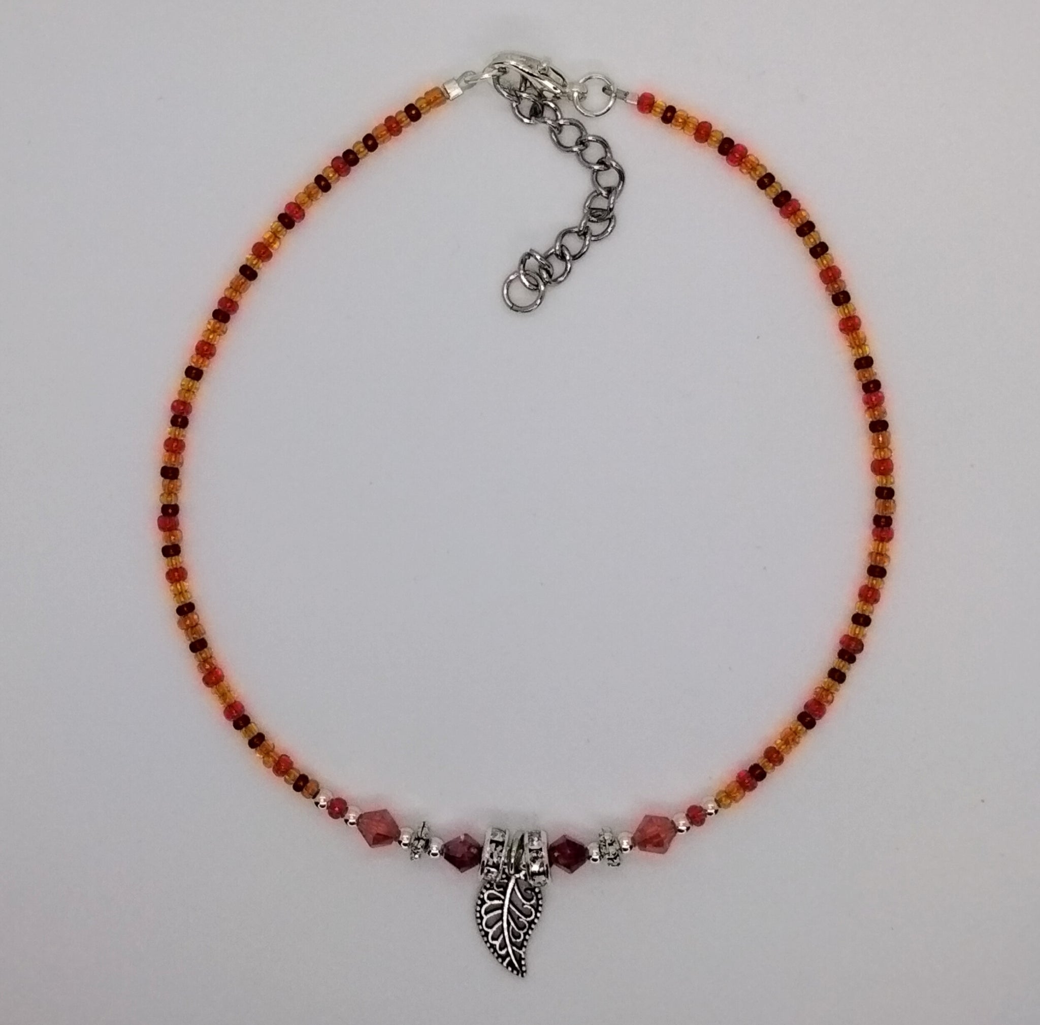 Seed Bead Anklet Orange