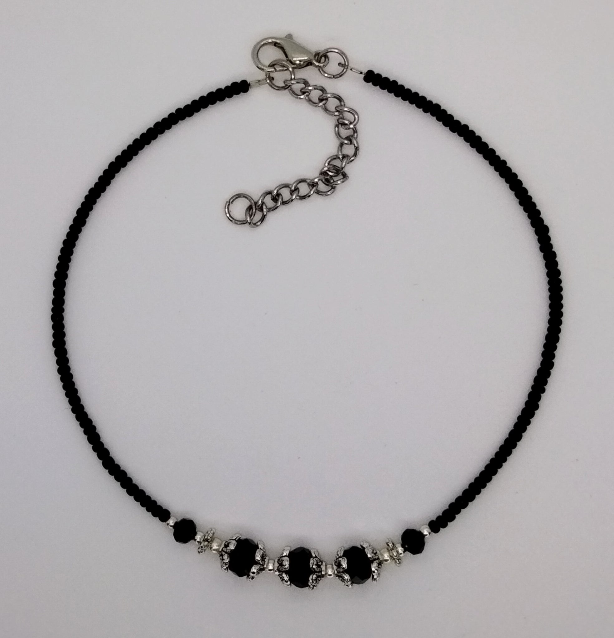 Seed Bead Anklet Black