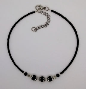 Seed Bead Anklet Black