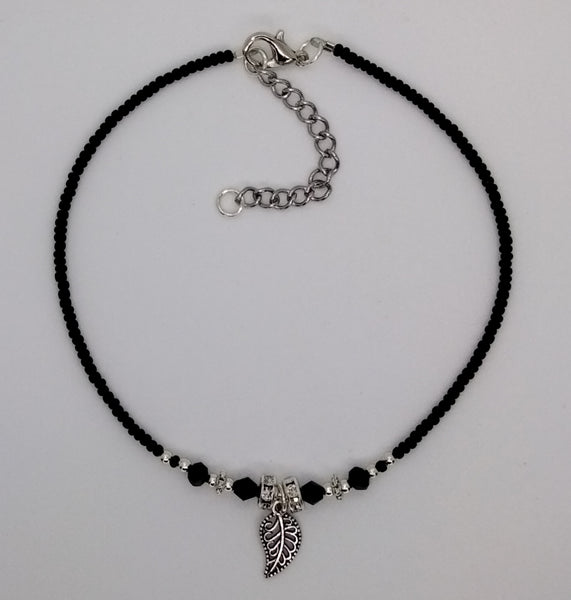 Seed Bead Anklet Black