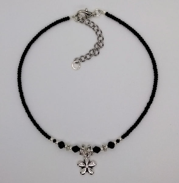 Seed Bead Anklet Black