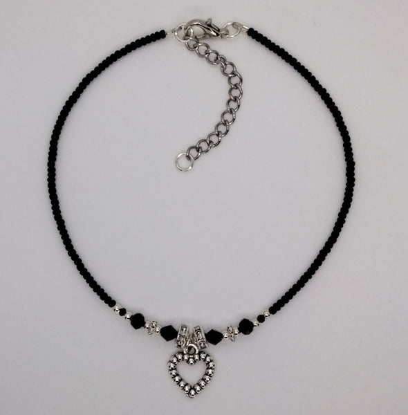 Seed Bead Anklet Black