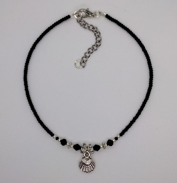 Seed Bead Anklet Black