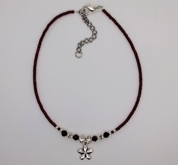 Seed Bead Anklet Red