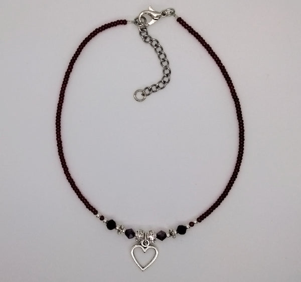 Seed Bead Anklet Red